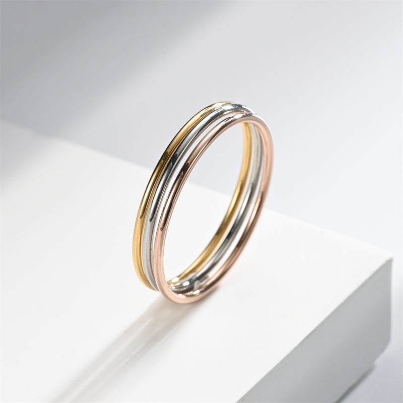 1mm Thin Titanium Steel Smooth Ring for Women - Korean Style Minimalist Simple Solid Band Couple Ring - Image 4