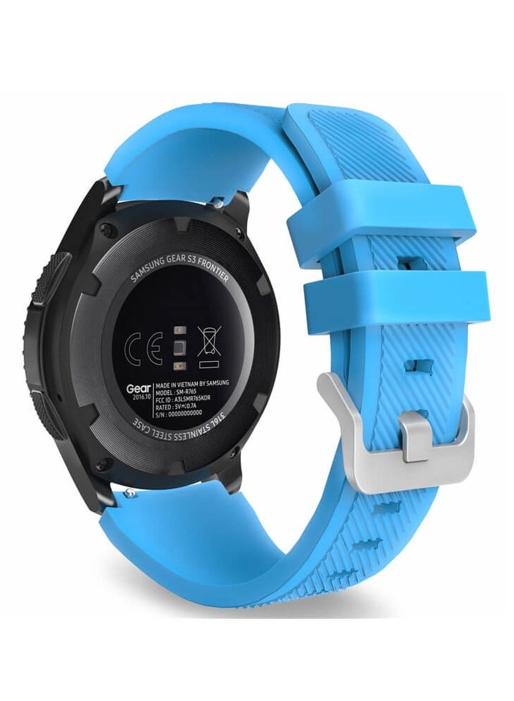 Classic Smartwatch Band For Samsung Gear S3 Frontier Classic Watch strap  Sky Blue - Image 1