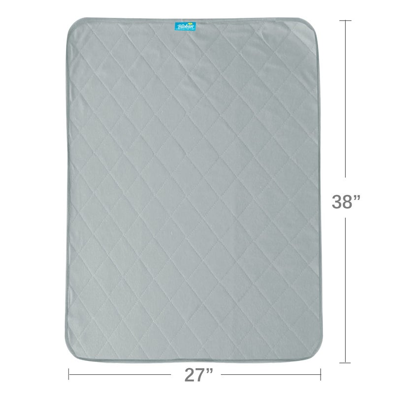Biloban Waterproof Crib Mattress Protector 27" x 38", Non-Slip & Sturdy Mattress Pad Mat, 4 Layers Incontinence Bed Pad for Children Adults, Pets Training Pee Pad, Grey - Image 4