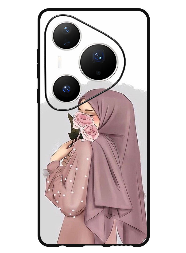 Theodor Case Compatible with Huawei Pura 80 Pro Plus 6.8 Inch Protection Shockproof Bumper Cover Holding Roses Girl - Image 1