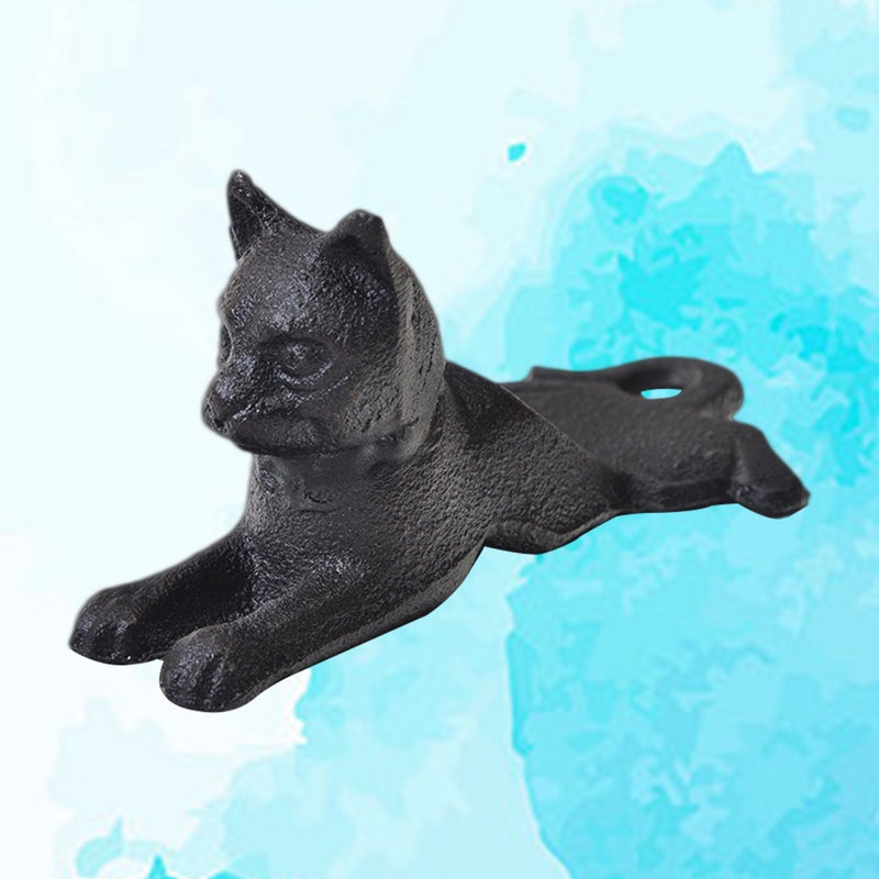 2pcs Cast Iron Cat Shape Safety Windproof Door Home Door Heavy Duty Door Stop Portable Doorstops for Home Office School (Black 15.5*7.5*6.5cm) - Image 4