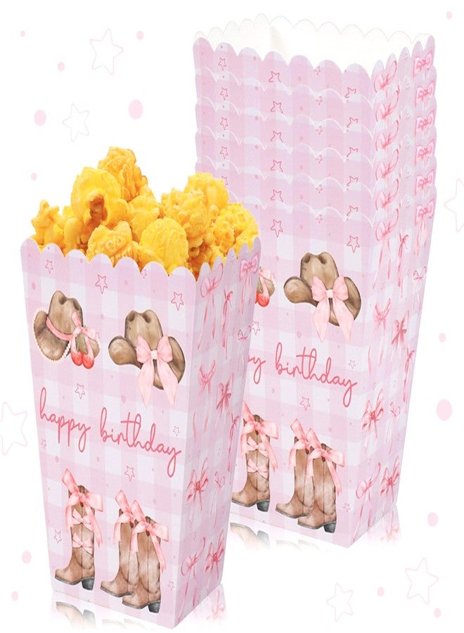 Roaring Good Time Western Cowgirl Paper Bags Pink Bow Cowgirl Hat Boot Goodie Treat Bags with Handles Coquette Grocery Shopping Bag for Baby Shower Birthday Party Favors Supplies - Image 1