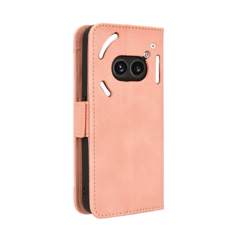 HuHa Case Cover For Nothing Phone 2a Skin Feel Calf Texture Card Slots Leather Phone Case(Pink) - Image 3