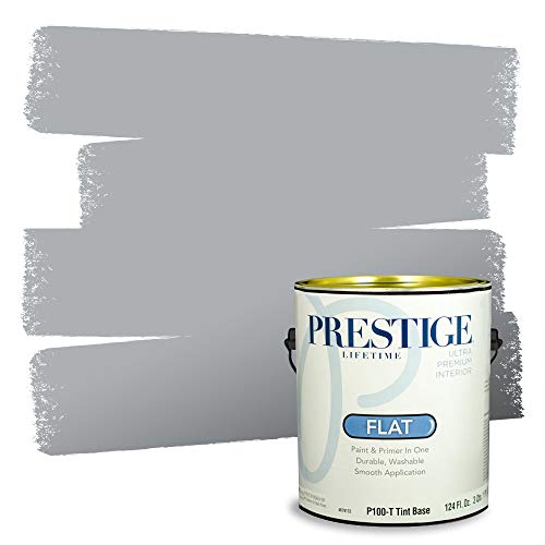 PRESTIGE Interior Paint and Primer in One, Gray Flannel, Flat, 1 Gallon - Image 1