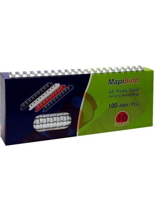 MAPi 2011900 Plastic Spiral 19 Mm White 100 Pieces (1 Pack of 100 Pieces) 