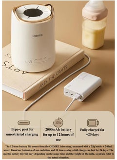 OIDIRE Portable Wireless Baby Milk Shaker for Reduced Bubbles, Automatic Milk Powder Mixer with 3 Mixing Modes  - Image 5