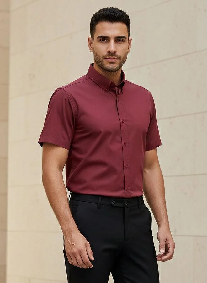 سبلاش فيڤ قميص رجالي بأزرار وياقة كلاسيكية وأكمام قصيرة