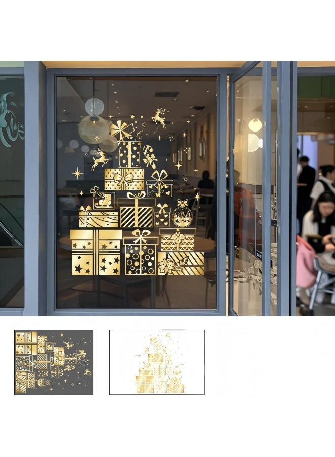 Christmas decorative glass stickers static cling stickers (includes 3 sheets: Christmas tree, Christmas gifts, Christmas wreath) 40*50cm - Image 2