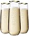 Maaacute 24 Pcak Champagne Flutes Plastic 9 Oz Disposable Stemless Mimosa Gold Rim Toasting Glasses Clear Crystal Plastic Cocktail Cups for Party Wedding Birthday - Image 1