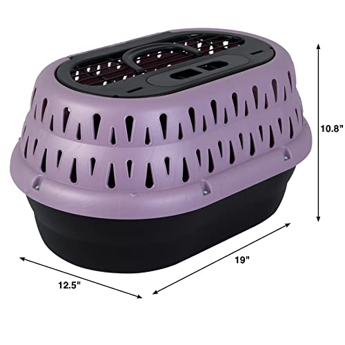 Petmate Top Load Plastic Cat Kennel for Small Dogs Puppies Cat Carriers OneDoor Top Loading Made in USA 19 for Pets Up Tp 10 lb Purple - Image 3