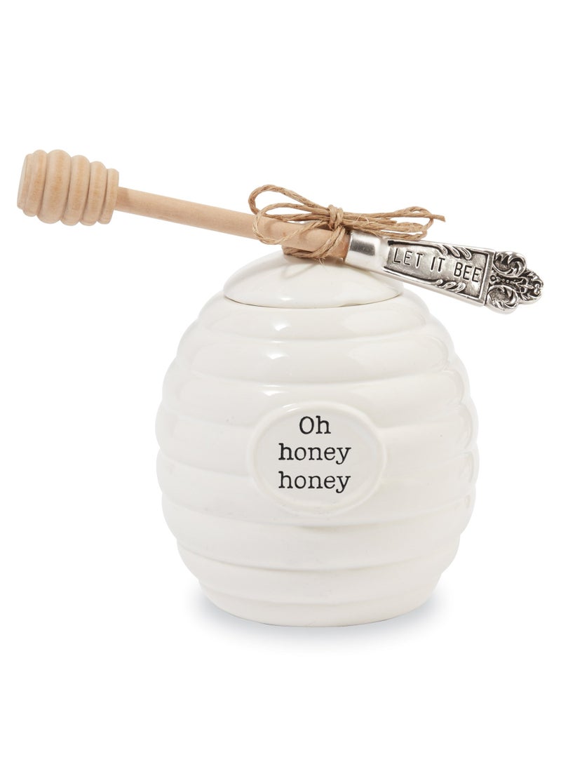 mud pie Mud Pie Honey Pot Serving Set 4x3 White 