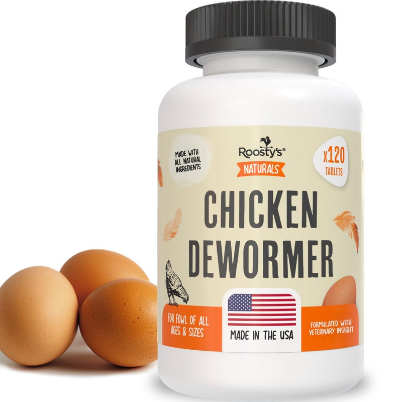 Roosty's Naturals De-Wormer for Chickens | 120 Count | All-Natural Formula | US-Made Chicken Wormer, Poultry De-Wormer | - Image 1