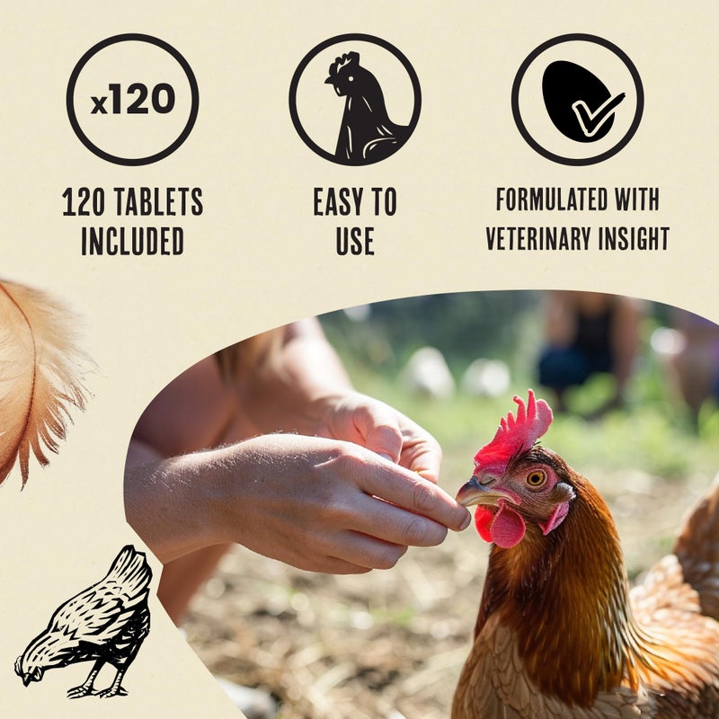 Roosty's Naturals De-Wormer for Chickens | 120 Count | All-Natural Formula | US-Made Chicken Wormer, Poultry De-Wormer | - Image 4