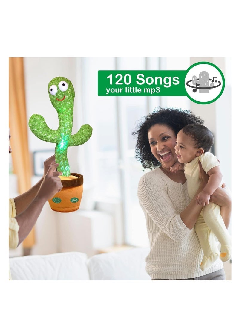 general Pbooo Dancing Cactus Mimicking Toy,Talking Repeat Singing Sunny Cactus Toy 120 Pcs Songs for Baby 15S Record Your Sound Sing+Dancing+Recording+LED - Image 5