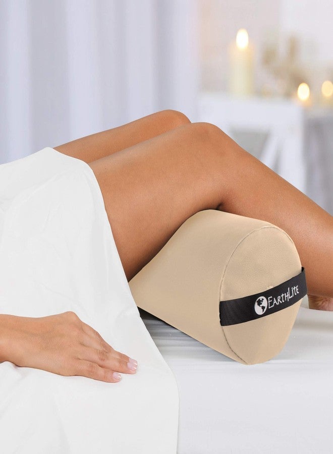 EarthLite Bolster Pillow Stowaway - Inflatable Massage, Travel & Leg Bolster, 100% PU Upholstery incl. Carry Strap/Adjustable Firmness/Back Pain Relief, Beige - Image 1