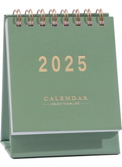 Generic Mini Desk Calendar 2025, Standing Flip Small Desk Calendar- January 2025 to July 2026 18 Monthly Desktop Calendar- Thick Paper Twin-Wire Binding for Home or Office (Green)  - Image 1
