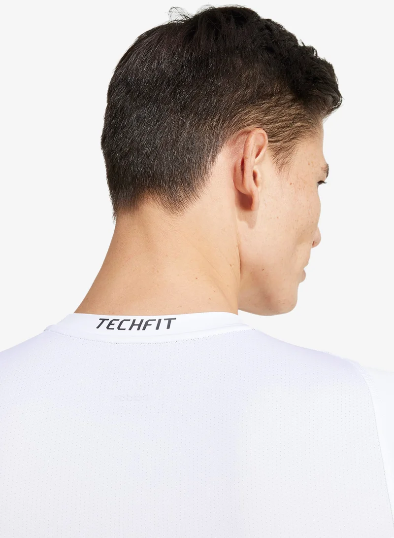 Adidas WHITE Techfit Compression Training T-Shirt for Men | Best Price UAE