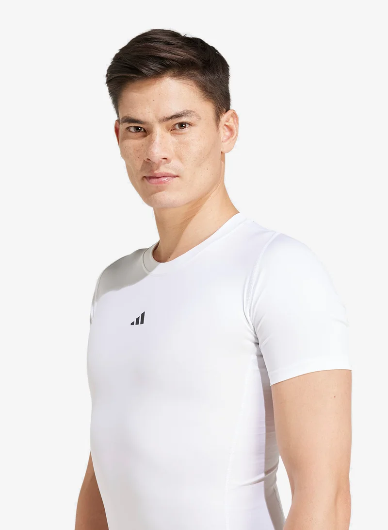 Adidas WHITE Techfit Compression Training T-Shirt for Men | Best Price UAE