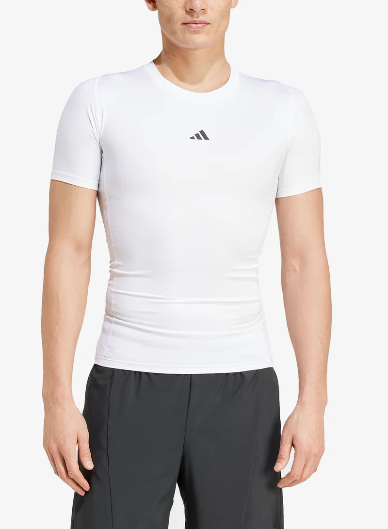 Adidas WHITE Techfit Compression Training T-Shirt for Men | Best Price UAE