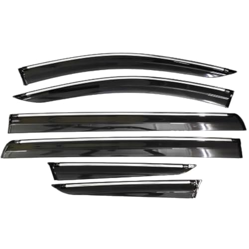 CAR SAAZ Chrome Line Door Visor for Innova Type 1-4 (2005-2016)(Set of 6Pcs) | Wind Deflector | Rain Guard - Image 2