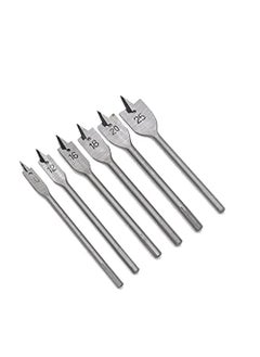 TOOLBUX TOOLBUX 6Piece Flat Wood Drill Bit Set 1232mm Stainless Steel Hex Shank Spade Drill Bits for Woodworking Trepanning and Hole Cutting  - Image 1