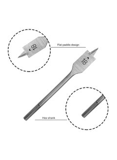 TOOLBUX TOOLBUX 6Piece Flat Wood Drill Bit Set 1232mm Stainless Steel Hex Shank Spade Drill Bits for Woodworking Trepanning and Hole Cutting  - Image 3