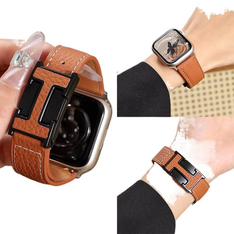 سوار ساعة ذكية سوار جلدي كلاسيكي متوافق باللون أبيض قابل للتعديل مع Apple Watch 38/40/41/42/44/45/49mm بملاءمة قابلة للتعديل وحزام بديل - Image 3