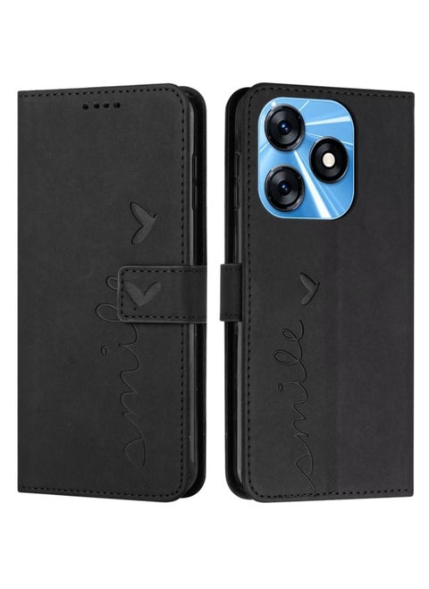 TECNO Spark 10C Case, Premium Leather TECNO Spark 10C Cover with Card Holder Kickstand Magnetic Closure Flip Folio Case Cover for TECNO Spark 10C,Black