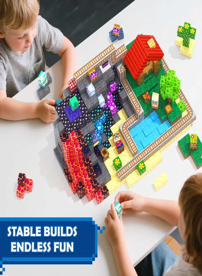 Coodoo 200 PCS Magnetic Blocks (0.8in) - Magnetic Building Blocks Magnet Toy Outdoor Sensory Toddler Toys for Ages 5-7 8-13 3 4 5 6 7 8, Idea Gifts for Boys and Girls Age 3+ Years Old Kids Toys Games - Image 5