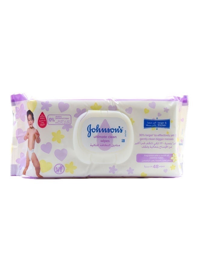 J&J Ultimate Clean Baby Wipes - 48 Count