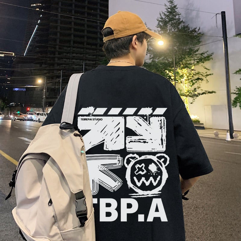 Pure Cotton Short-Sleeved T-Shirt Boys 2023 New Summer Couple Dress Printed T-Shirt Top Loose Trendy Half-Sleeved Tee - Image 4