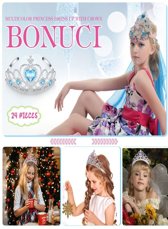 Zhanmai 24 Pcs Tiara Crown Set Princess Crown for Girls Plastic Tiaras Dress up Costume Party Favor Accessories Kid Birthday (Blue, Purple, Pink, Rose Red, Yellow, Green) - Image 4