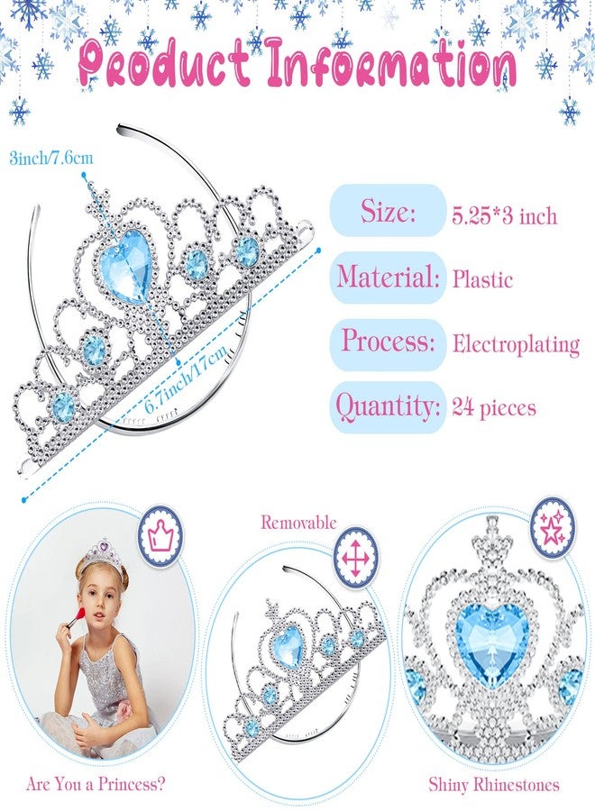 Zhanmai 24 Pcs Tiara Crown Set Princess Crown for Girls Plastic Tiaras Dress up Costume Party Favor Accessories Kid Birthday (Blue, Purple, Pink, Rose Red, Yellow, Green) - Image 2