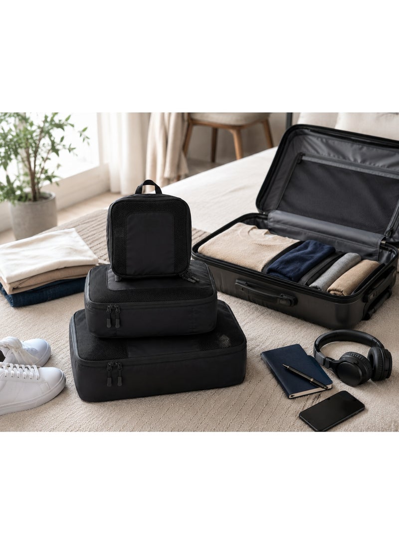 MAGELLAN Travel Packing Cubes Set – 3 Piece Luggage Organizer Bags with Mesh Window & Smooth Zippers – Lightweight Travel Organizers for Suitcases, Backpacks & Closet Storage - Image 3