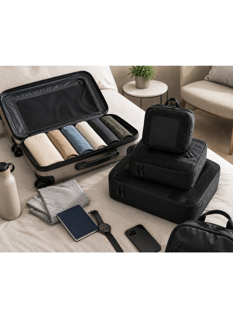 MAGELLAN Travel Packing Cubes Set – 3 Piece Luggage Organizer Bags with Mesh Window & Smooth Zippers – Lightweight Travel Organizers for Suitcases, Backpacks & Closet Storage - Image 4