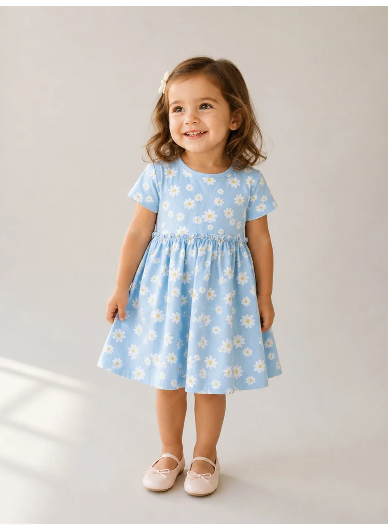 Victor And Jane Pack Of 2 Girls Floral Print Cotton Dress – Short Sleeve Summer Daywear for Women | Best Price UAE