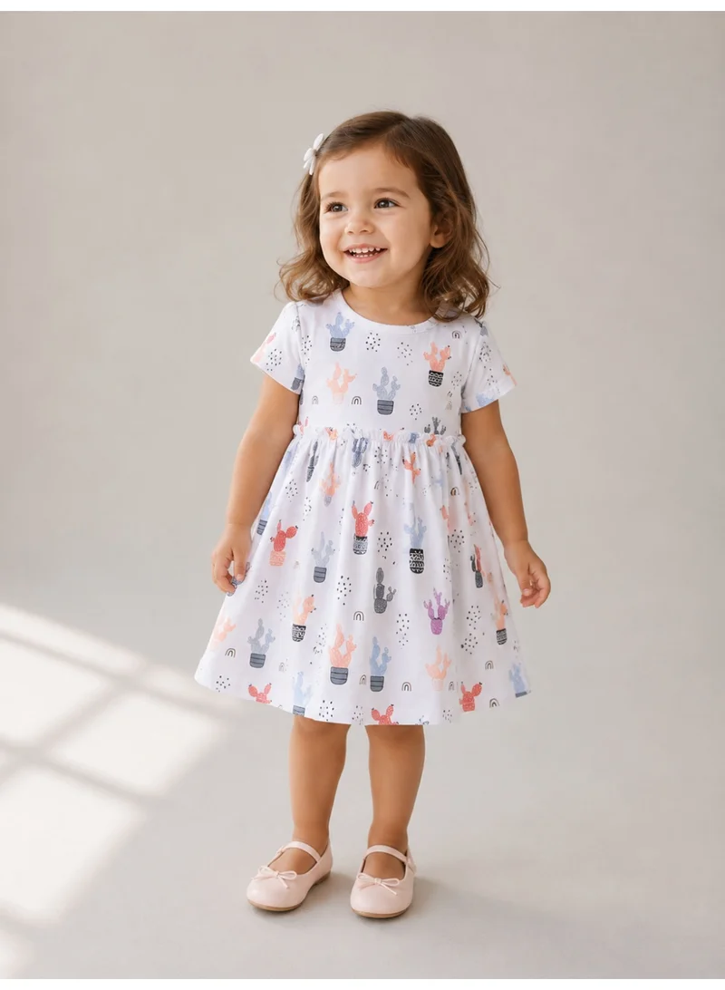 Victor And Jane Pack Of 2 Girls Floral Print Cotton Dress – Short Sleeve Summer Daywear for Women | Best Price UAE