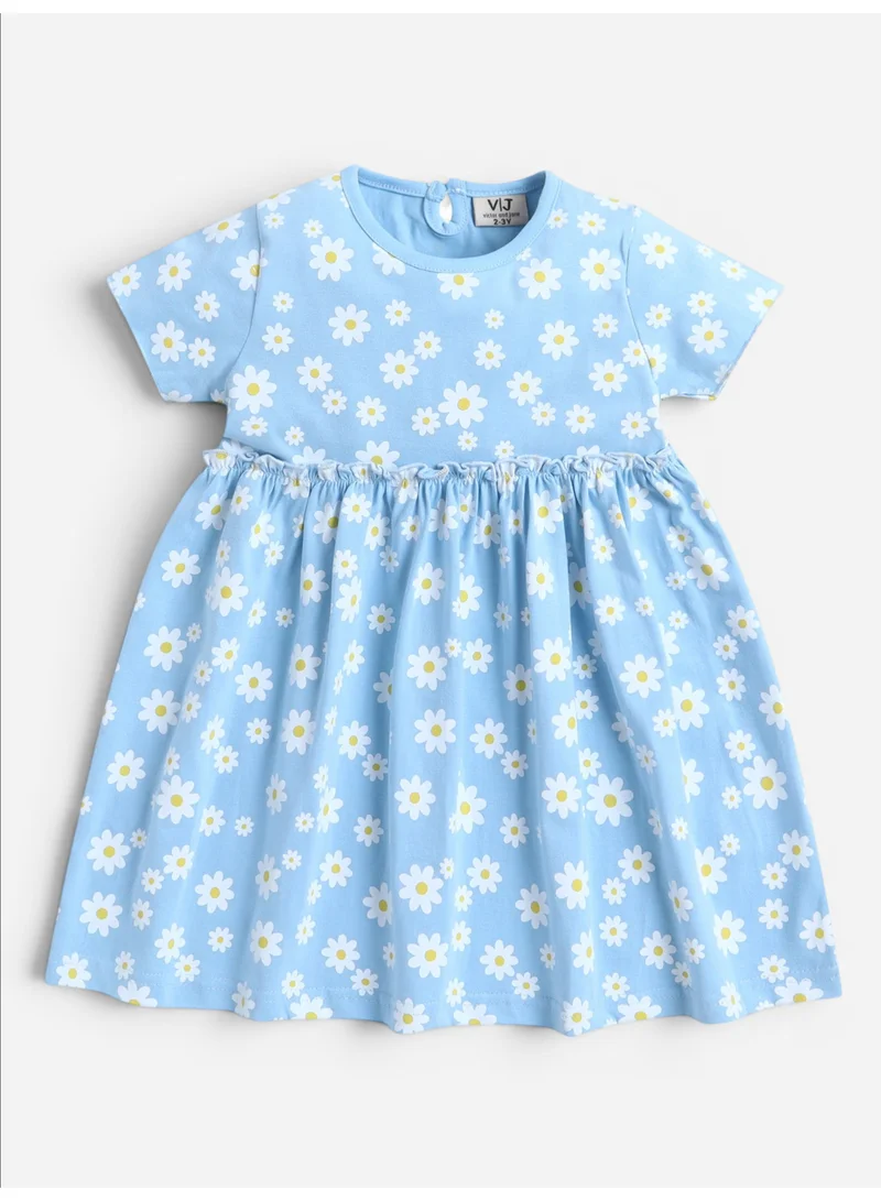 Victor And Jane Pack Of 2 Girls Floral Print Cotton Dress – Short Sleeve Summer Daywear for Women | Best Price UAE
