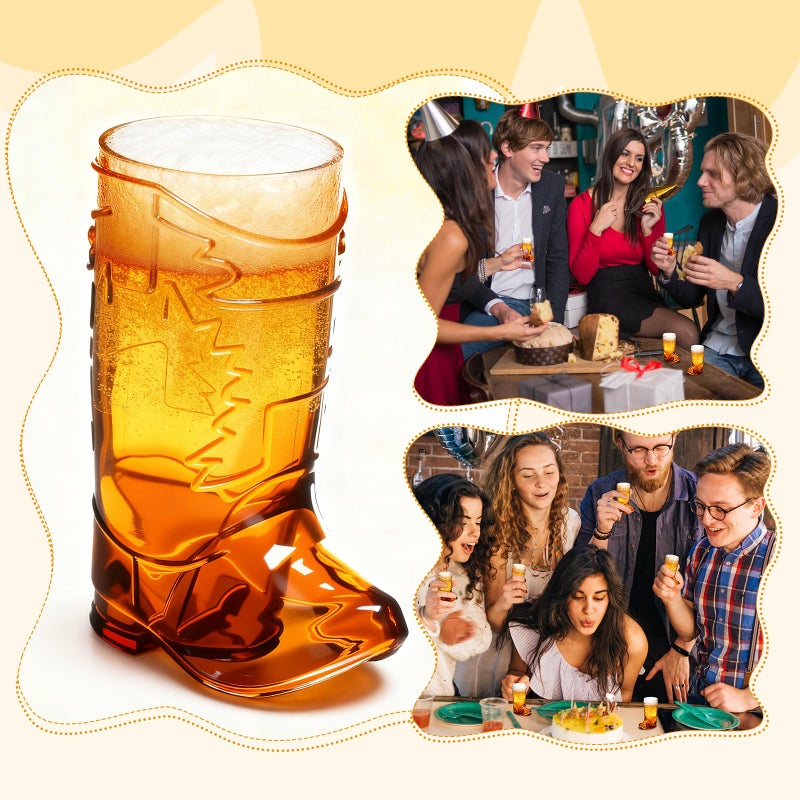 SAIAOKJ Cowboy Boot Shot Glasses, 12 Pcs 1 Oz Mini Plastic Boot Shot Glass, Reusable Plastic Cups for Cowboy Cowgirl Western Theme Party Supplies Bachelorette Birthday Party Favors (Brown) - Image 5