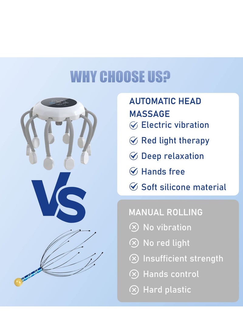 Generic Electric Head Massager Intelligent Wireless 5 Modes 14 Vibration Contacts 360 Degree Vibrating Scalp Massager for Stress Relax and Tension  - Image 3