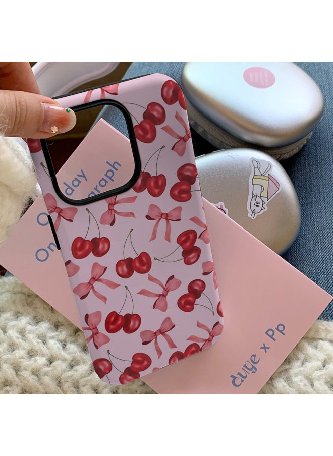 Generic - Foundation Cherry Film Magnetic 2-in -1 Suitable For Apple 16pro Mobile Phone Case 15/14/13/12 Soft Shell Hard Shell-Color: Bright Surface-four Packs-Applicable Models:Apple 16plus - Image 1