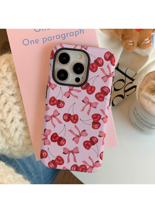 Generic - Foundation Cherry Film Magnetic 2-in -1 Suitable For Apple 16pro Mobile Phone Case 15/14/13/12 Soft Shell Hard Shell-Color: Bright Surface-four Packs-Applicable Models:Apple 16plus - Image 1