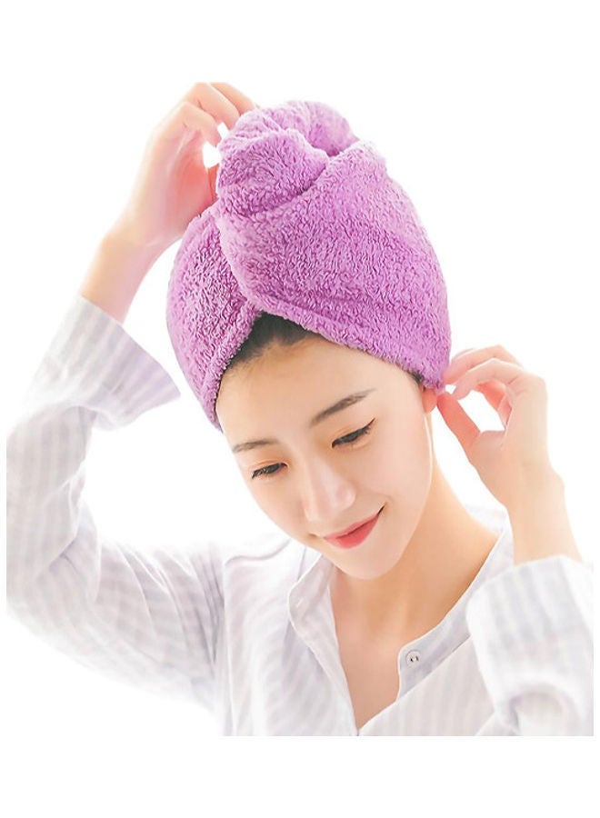 NIBEMINENT Microfiber Hair Towel Wrap Purple 65x24cm - Image 3