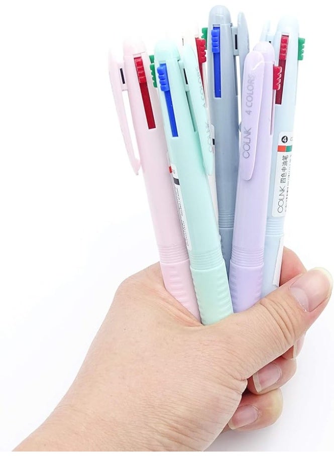 COLNK Multicolor Ballpoint Pen 0.5 4 in 1 Colored Pens Fine Point Ballpoint Gift Pens for Planner Journaling Assorted Ink 6 Count - Image 5