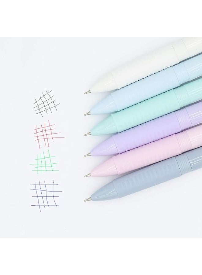 COLNK Multicolor Ballpoint Pen 0.5 4 in 1 Colored Pens Fine Point Ballpoint Gift Pens for Planner Journaling Assorted Ink 6 Count - Image 3