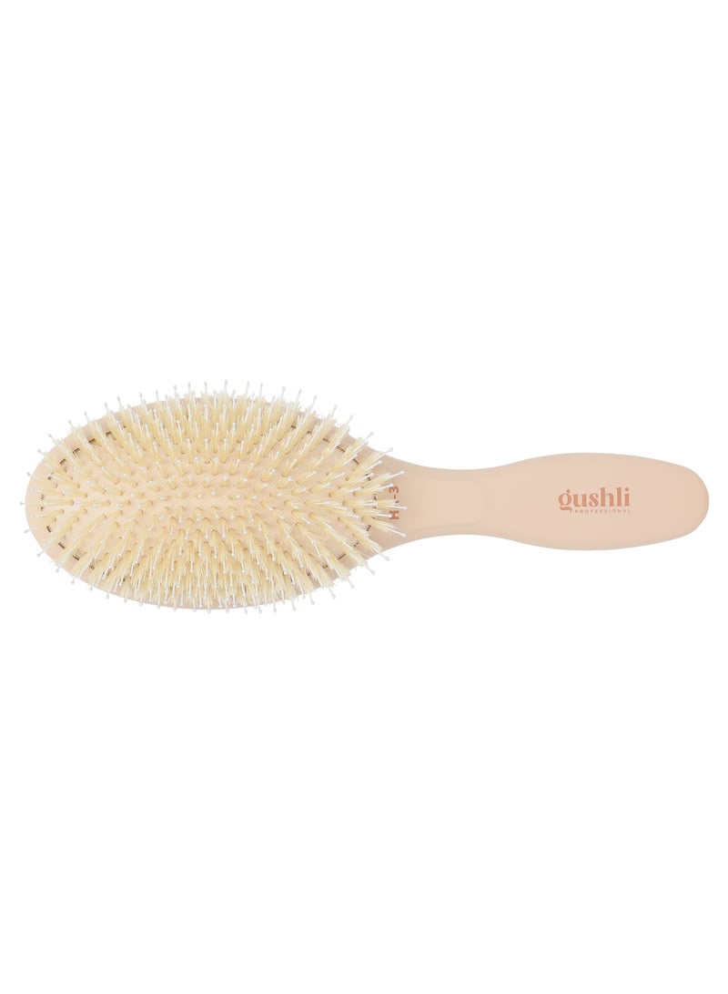 gushli Heat X-treme HX3 Paddle Brush Style and Shine features a combination of natural and nylon bristles to detangle hair while enhancing shine - Image 3