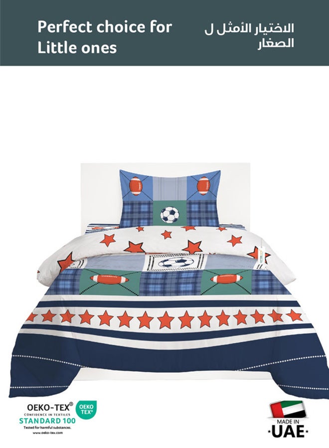 Cotton home طقم غطاء لحاف أطفال من القطن 3 قطع - 135x220 تصميم الأبطال 100% قطن فاخر - Image 2
