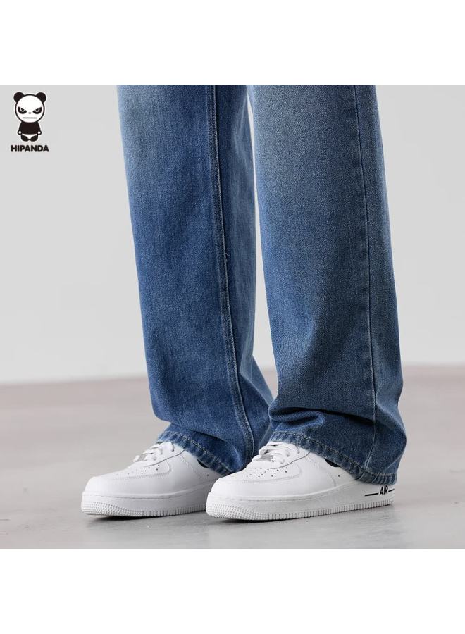 Hipanda Men's Jeans, Autumn Loose Straight-leg Trendy High Street Casual Pants, Dark Blue 2XL - Image 2