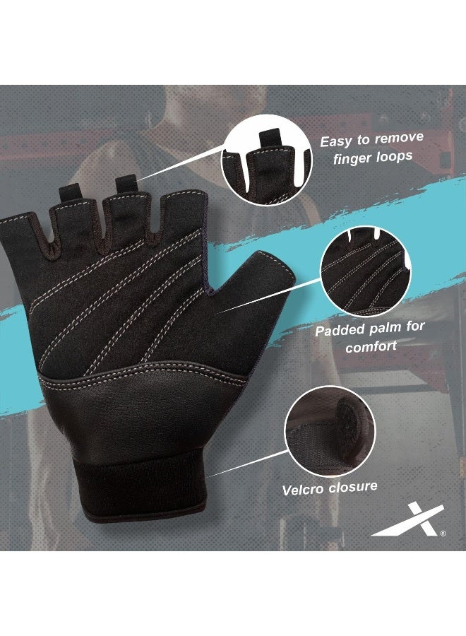 Vector X Rebel Unisex Gym & Fitness Gloves – Weightlifting & Workout Gloves for Men & Women | Size Medium | Navy - Image 3