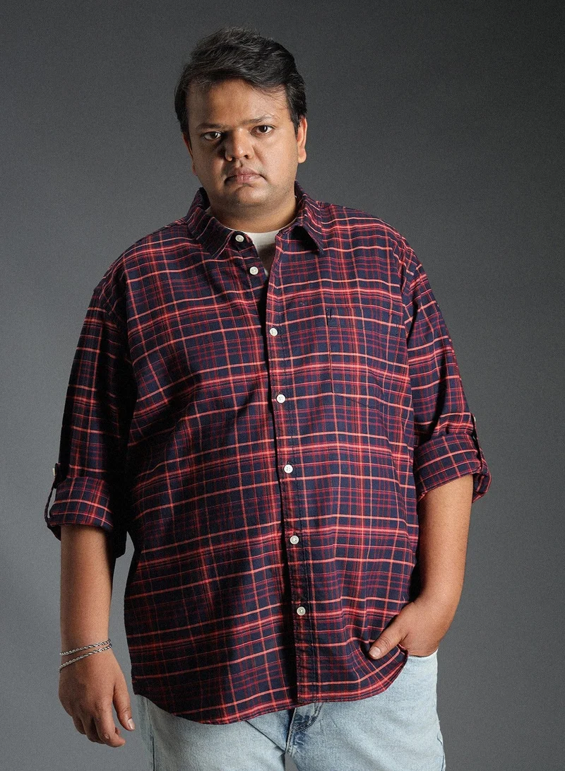 هاي ستار قميص كاروهات كلاسيكي كاجوال للرجال